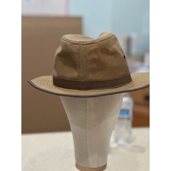 Mens Size Medium Original Outback Brown Oilskin Hat 100% Cotton with Koala Pouch - Picture 5 of 7